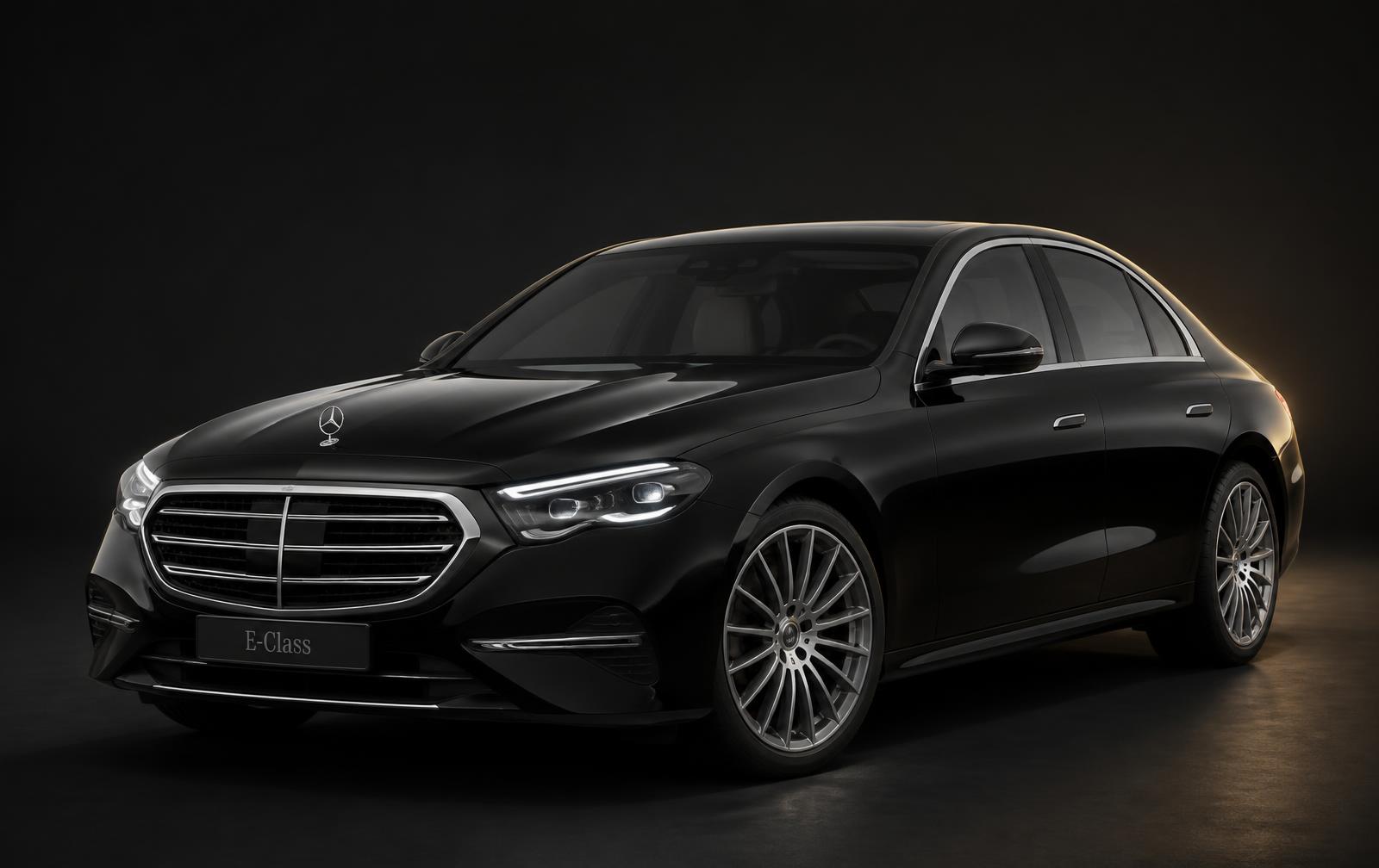 Berline Mercedes Classe E MEXVTC devant la gare de Lyon Part-Dieu